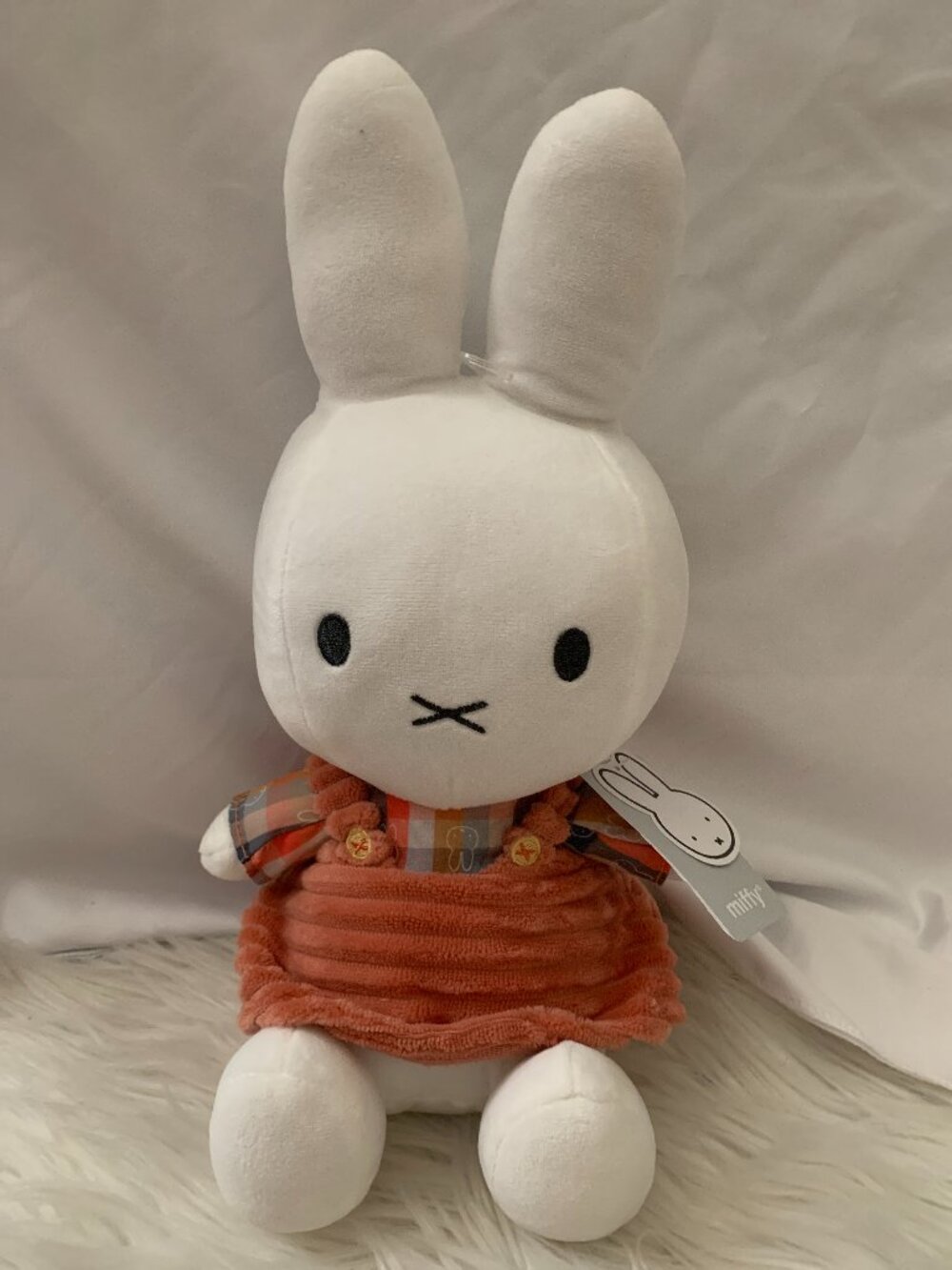 MIFFY Plaid Velour Dress Stuffed Plush Toy 12"